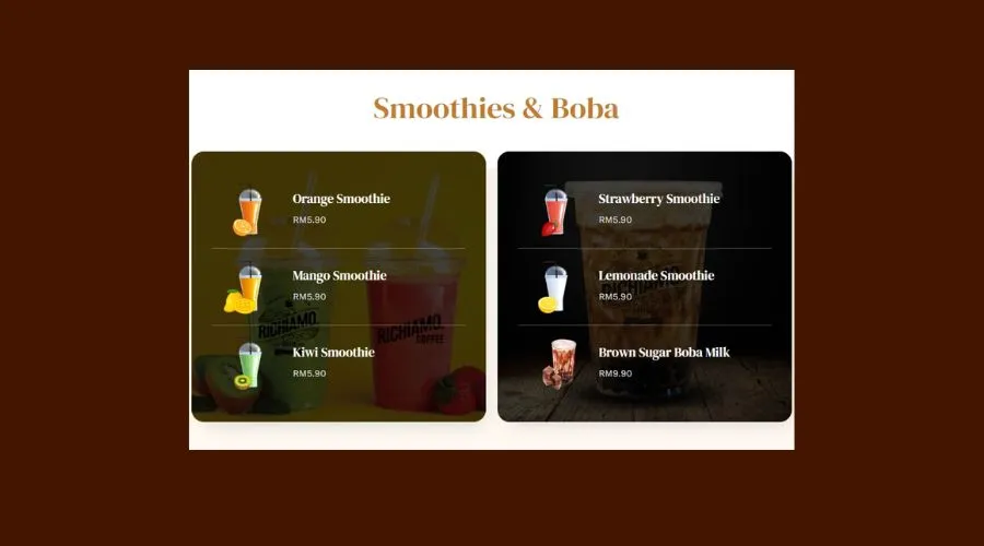 Richiamo Smoothies & Boba in Richiamo Coffee Menu